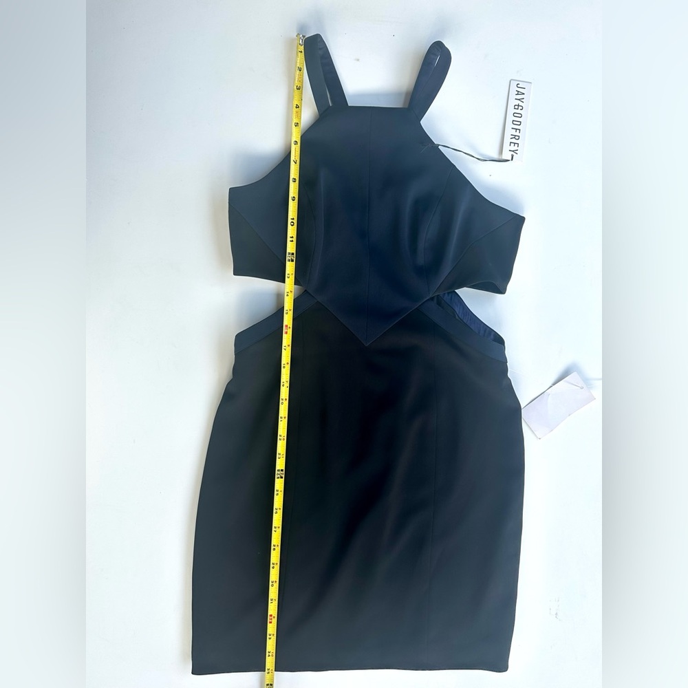NWT JAYGODFREY Walker Side Cutout Square Neck Sheath Mini Backless Dress 10 - Picture 15 of 16